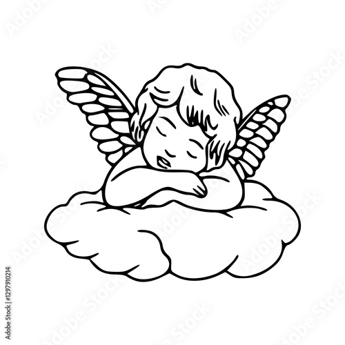emotional angel vector sketch