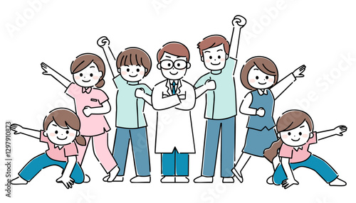 ヒーローポーズの在宅医療チームの人々