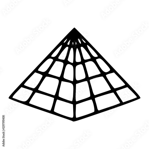 simple line art of a pyramid with grid lines