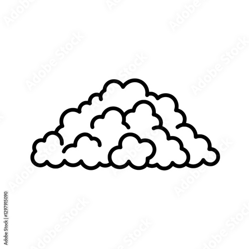 Cloud Silhouette: a minimalistic black-and-white illustration of a cloud. This image is ideal for conveying concepts of weather. 