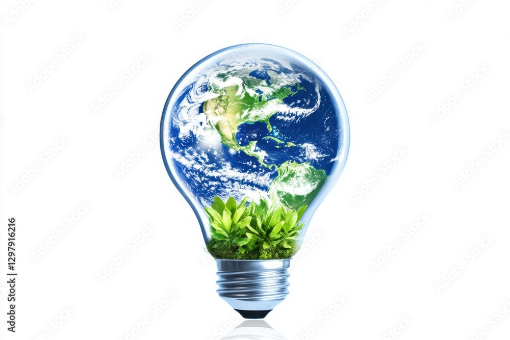 Sustainability concept with earth light bulb Sustainability concept with earth light bulb