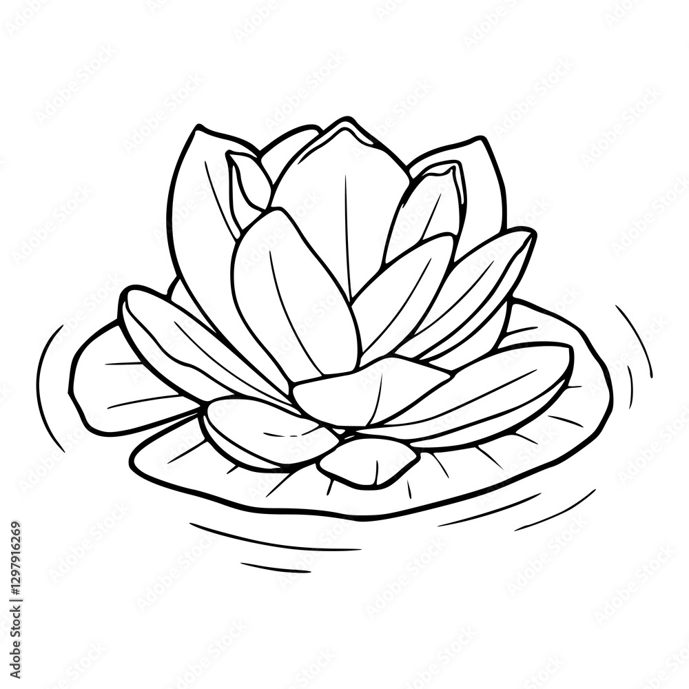 outline drawing of a lotus flower vector illustration outline drawing of a lotus flower vector illustration