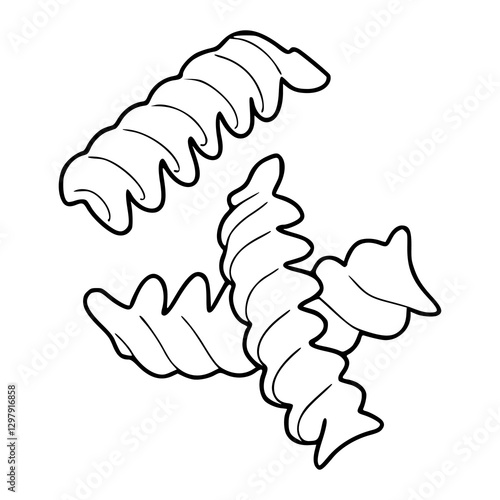 outline drawing of a fusilli pasta