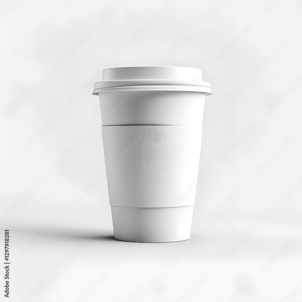 A coffee-to-go cup, paper cup with plastic lid, isolated on blank background A coffee-to-go cup, paper cup with plastic lid, isolated on blank background
