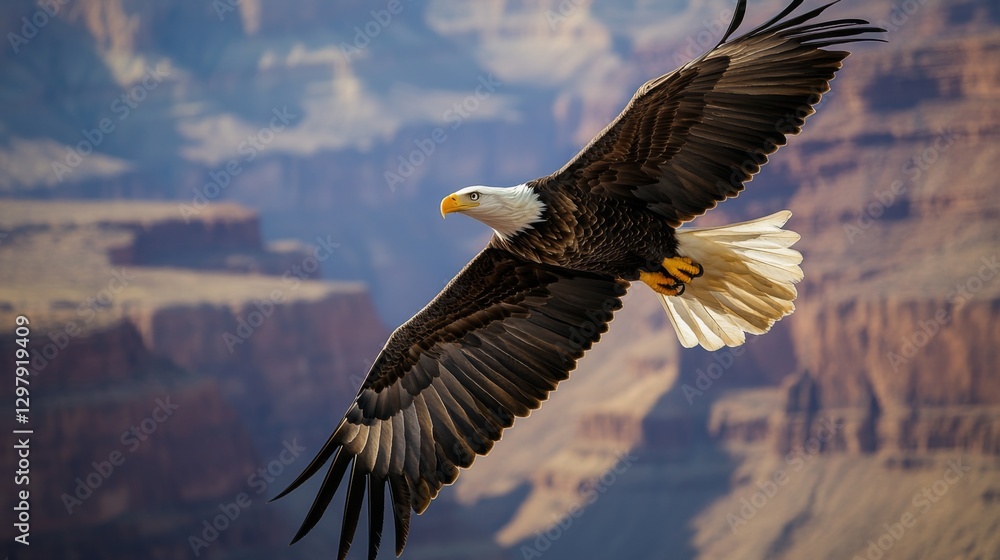 Fototapeta premium Eagle Soaring Above Grand Canyon