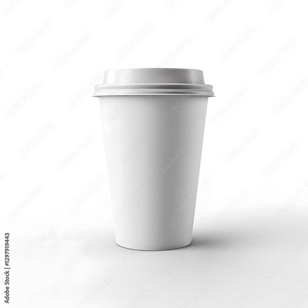 A coffee-to-go cup, paper cup with plastic lid, isolated on blank background A coffee-to-go cup, paper cup with plastic lid, isolated on blank background