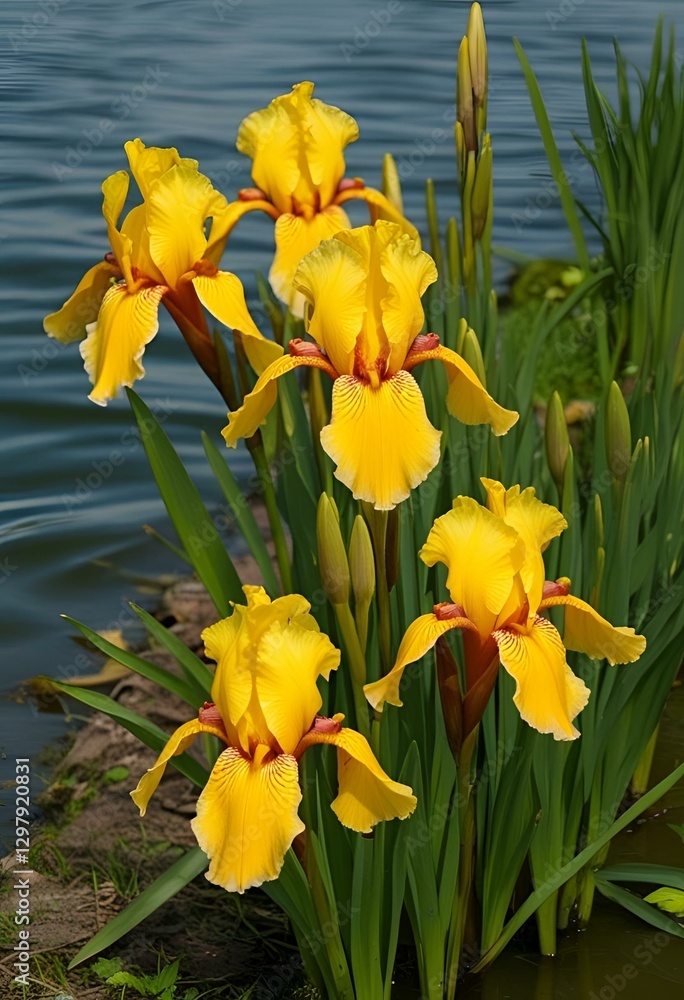 Yellow Flag Iris flower in Bloom Yellow Flag Iris flower in Bloom