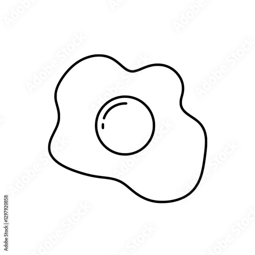 Sunny-Side Up: A simple outline of a perfectly fried egg, with the yolk gleaming in the center, ready to brighten your day.