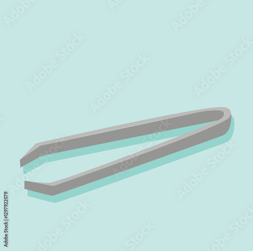 metal tweezers. Tweezer tool icon vector