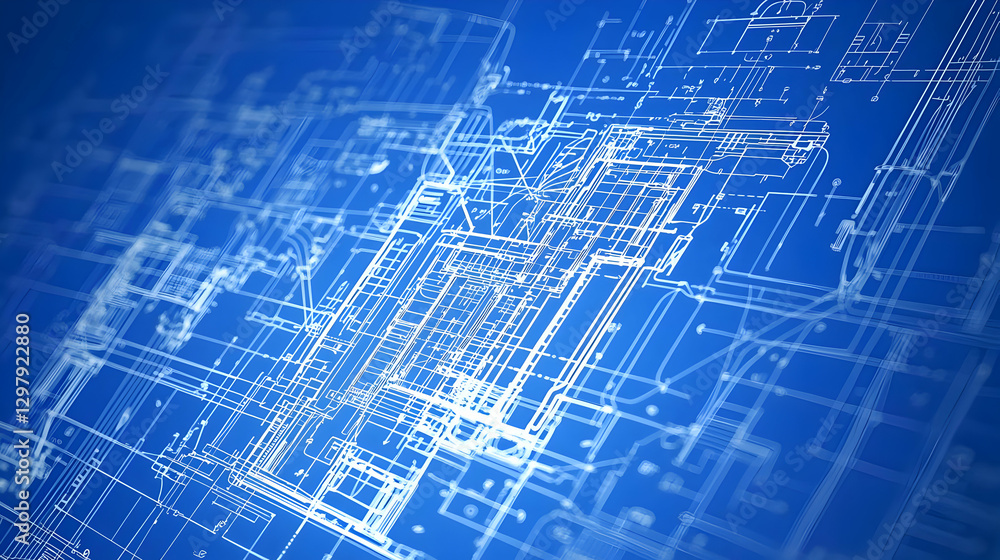 Abstract Blue Network Blueprint Technology Digital Circuit Design Abstract Blue Network Blueprint Technology Digital Circuit Design