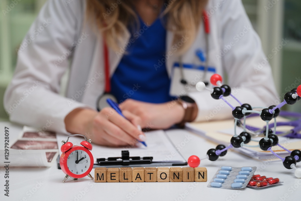A healthcare professional is currently conducting a detailed study on the effects of melatonin within a lab setting