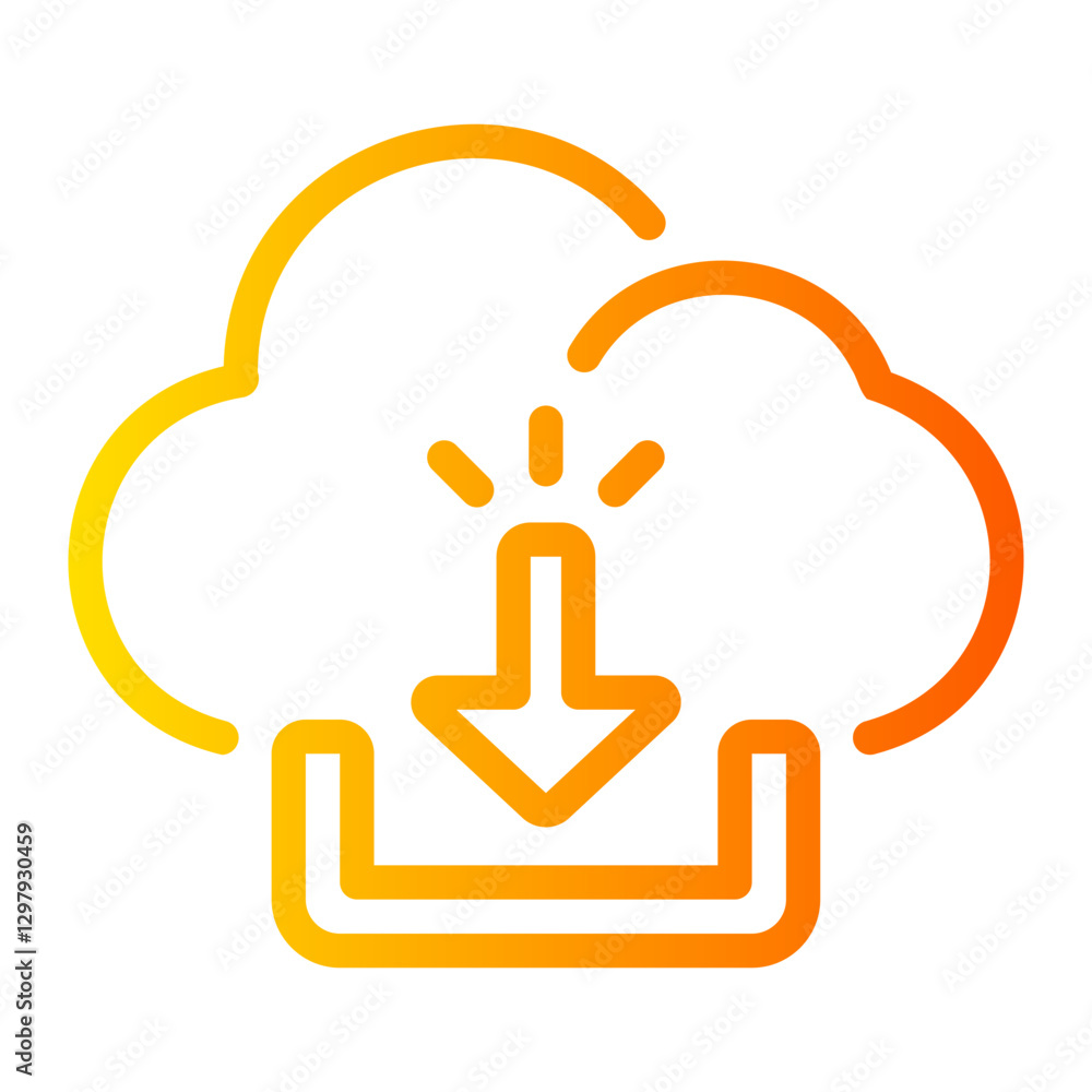 Obraz premium cloud download Line Gradient Icon