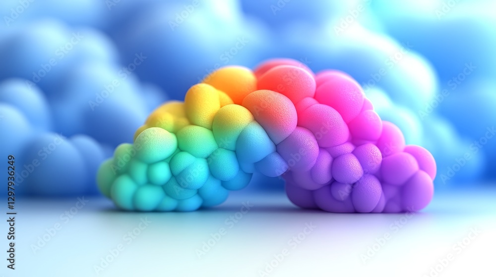 Vibrant gradient cloudscape backdrop soft pastel rainbow hues dreamlike sky fluffy clouds heavenly atmosphere imaginative illustration Vibrant gradient cloudscape backdrop soft pastel rainbow hues dreamlike sky fluffy clouds heavenly atmosphere imaginative illustration