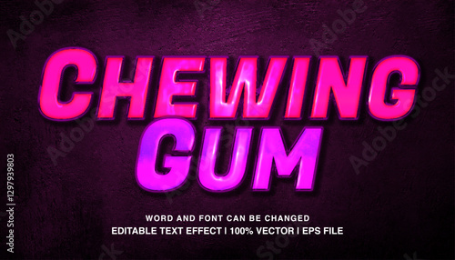 Chewing gum editable text effect