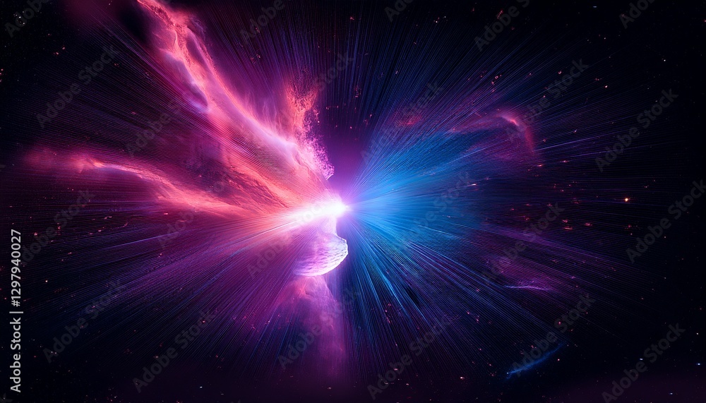 Fototapeta premium 초신성 충격파와 성간 구름의 폭발