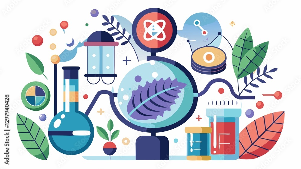 Naklejka premium This image powerfully conveys the innovative intersection of technology and biological research.