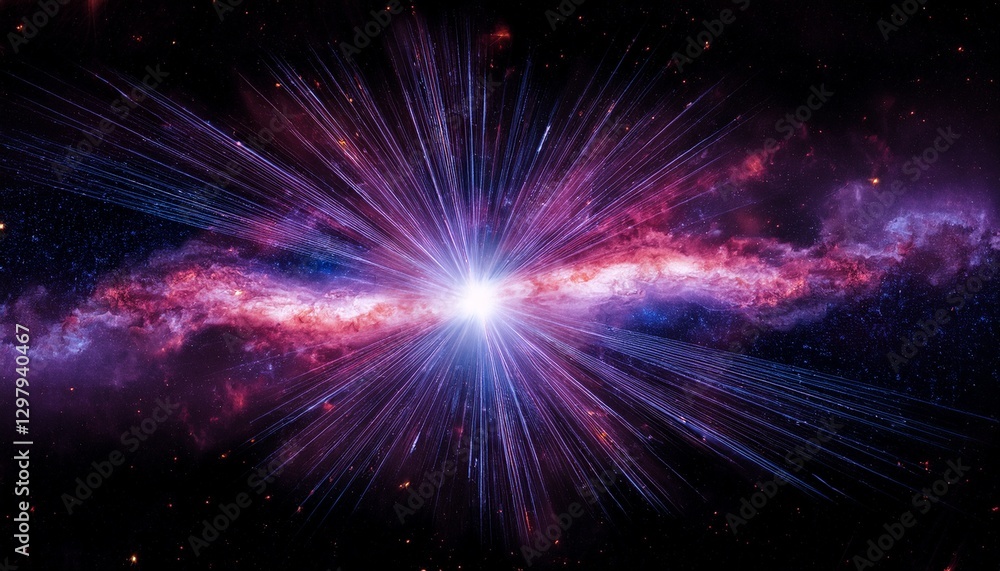 Fototapeta premium 초신성 충격파와 성간 구름의 폭발