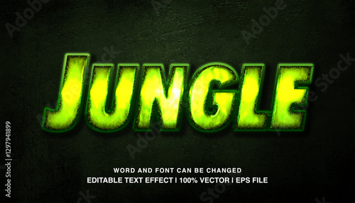 Jungle green editable text effect