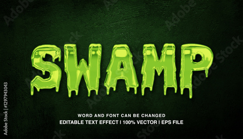 editable text effect Swamp green