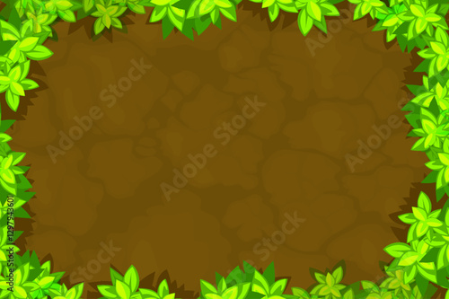 Background for your 2D games. Board Game top view-ground and leaves. Top Down Game Background for your games