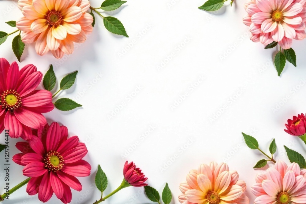 Decorative floral arrangement on white background, flowers, flowers, bouquet Decorative floral arrangement on white background, flowers, flowers, bouquet