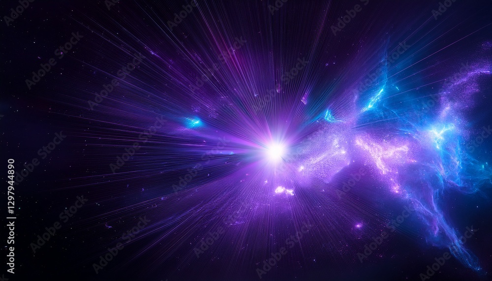 Fototapeta premium 초신성 충격파와 성간 구름의 폭발