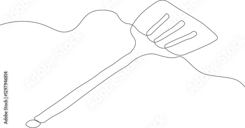 Continuous line drawing of spatula. Single line of spatula illustration