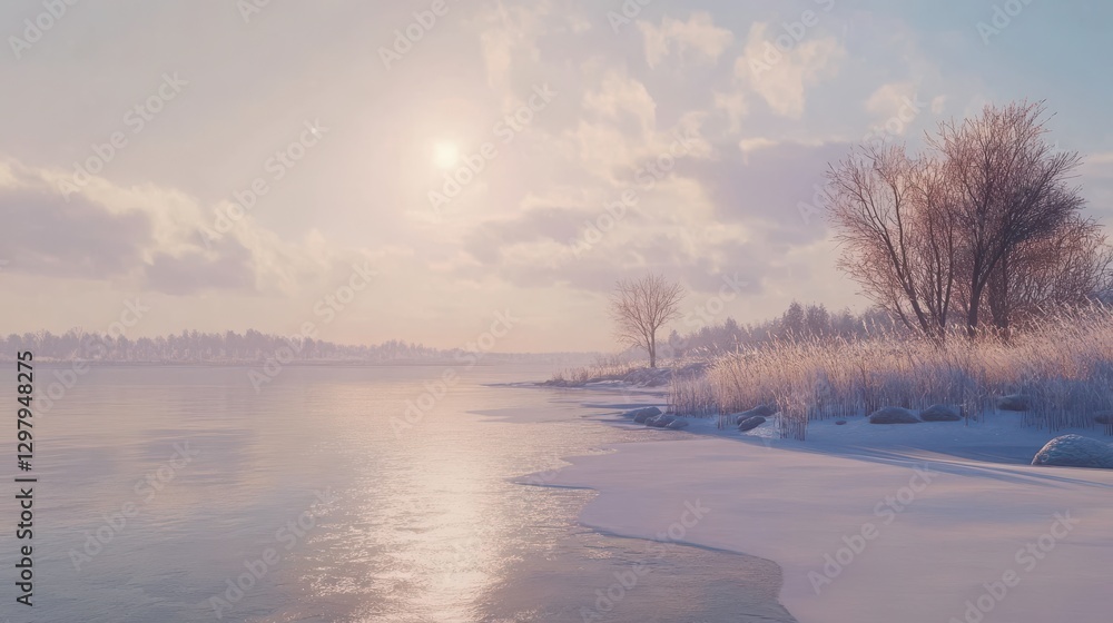 Winter Lakes Under Bright Sunlight Winter Lakes Under Bright Sunlight