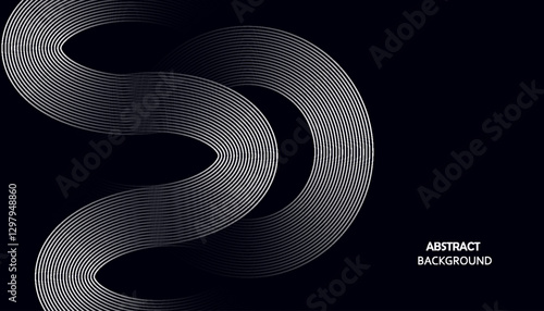 Interconnected Circular Abstract Design with Futuristic Teal and Gradient Patterns: A Modern, Stylish, and Aesthetic Concept for Corporate Innovation, Business Technology, Digital Marketing, and Pro