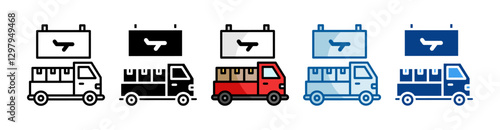 Truck Icon Set Multiple Style Collection
