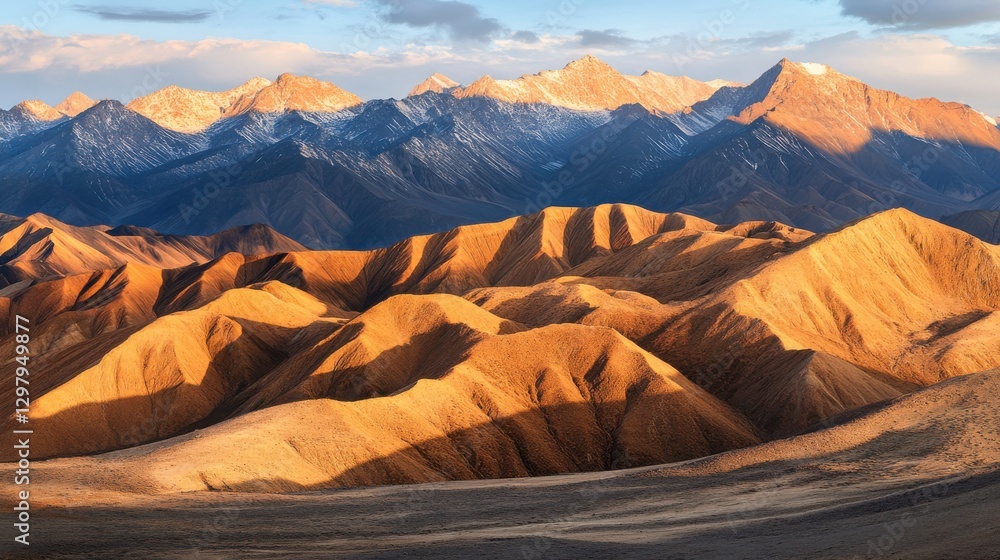 Naklejka premium Beautiful Mountain Views at Twilight with Evening Light