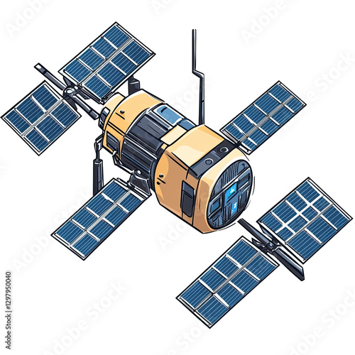 Plakat satellite isolated on transparent background,