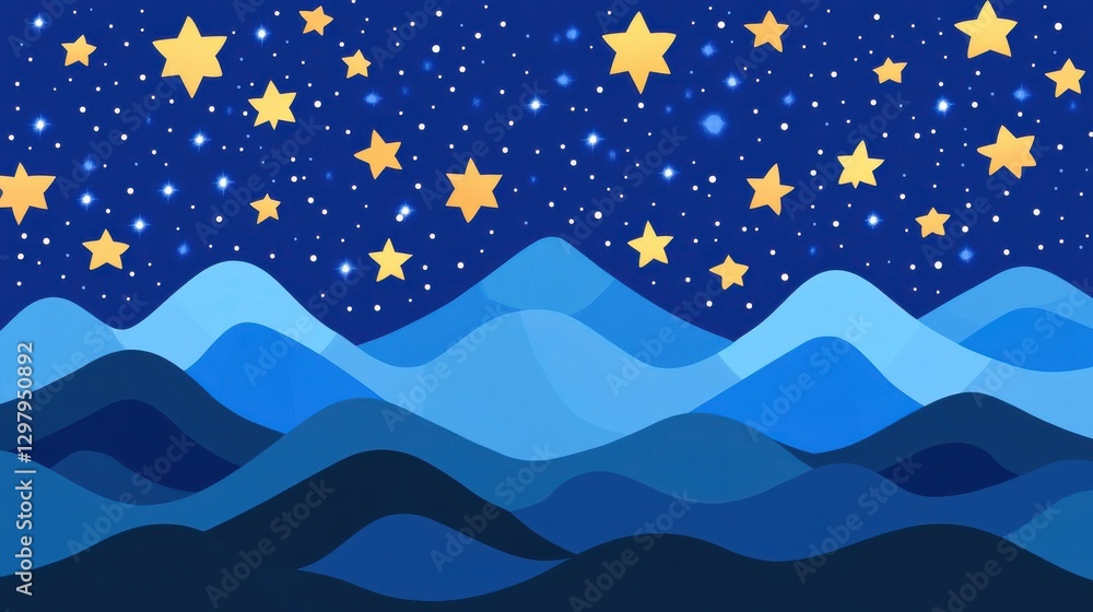 Obraz premium Breathtaking Starry Skies Over Dramatic Landscape