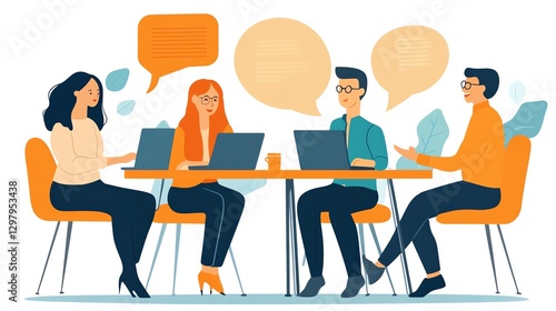 People Discussing Business Ideas at a Meeting Using Laptops