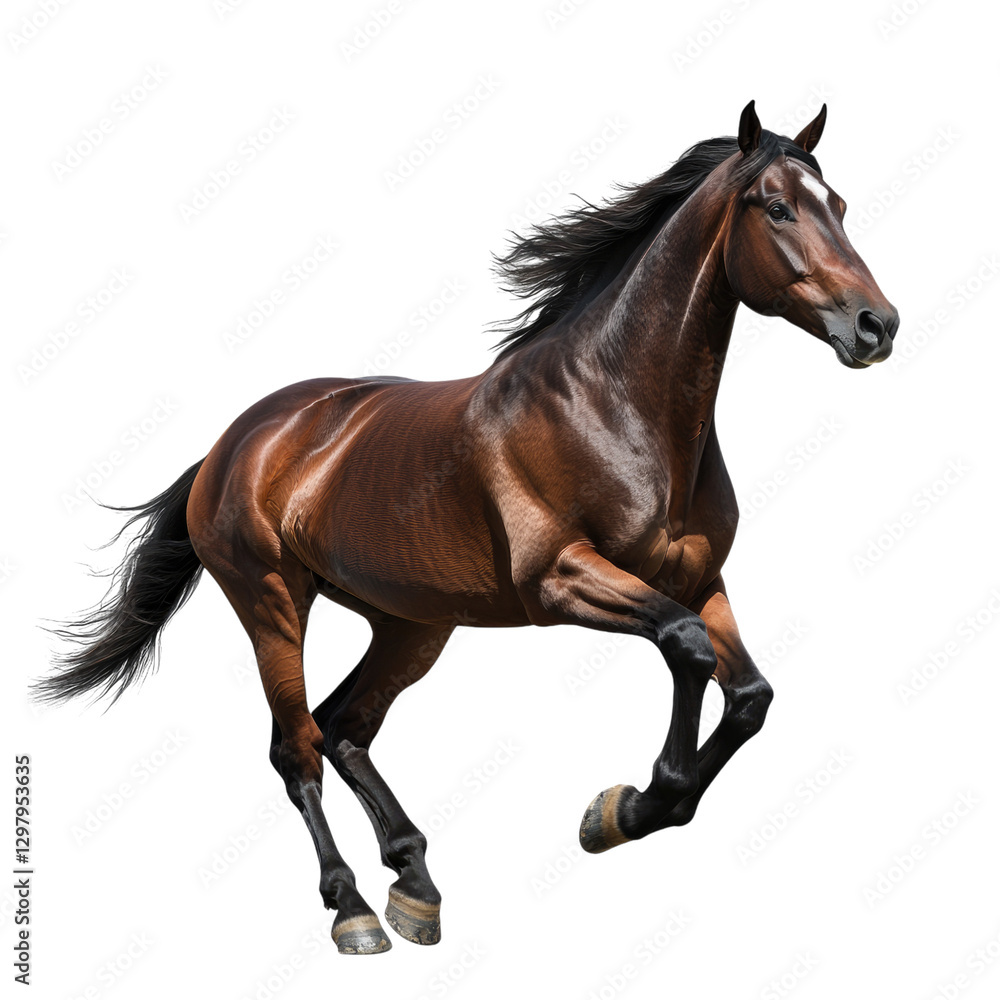 Obraz premium Beautiful horse running on a transparent background,