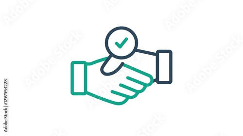 Hired animated icon. animated icon related to deal. suitable for user interface, provide visual feedback and more. alpha channel