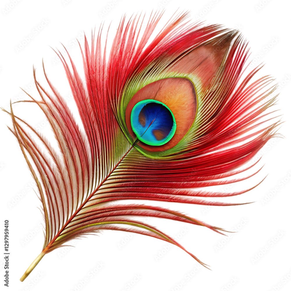 Obraz premium Beautiful crimson peacock feather