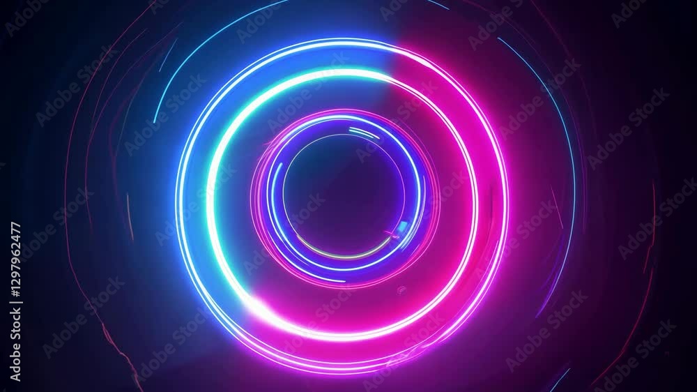 Vibrant Abstract Swirling Circles of Neon Pink and Blue Against a Dark Background Vibrant Abstract Swirling Circles of Neon Pink and Blue Against a Dark Background