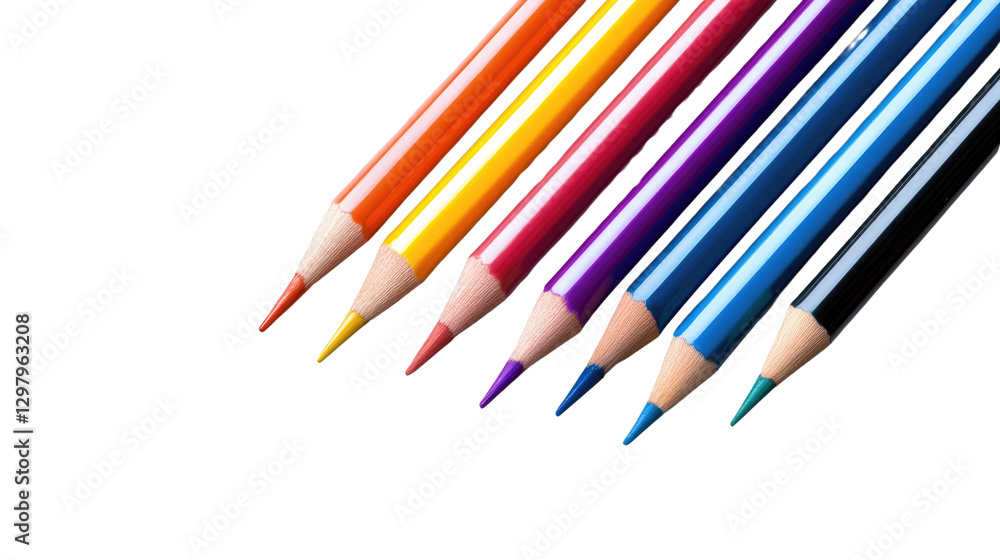 Chromatic Spectrum: An array of brightly colored pencils, each a vibrant hue, arranged artfully, suggesting creativity, imagination, and the joy of artistic expression. Chromatic Spectrum: An array of brightly colored pencils, each a vibrant hue, arranged artfully, suggesting creativity, imagination, and the joy of artistic expression.