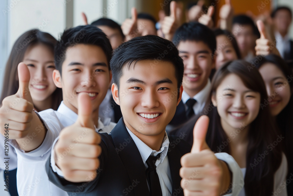 group of people are smiling and giving thumbs up. The man in the center is wearing a suit and tie group of people are smiling and giving thumbs up. The man in the center is wearing a suit and tie