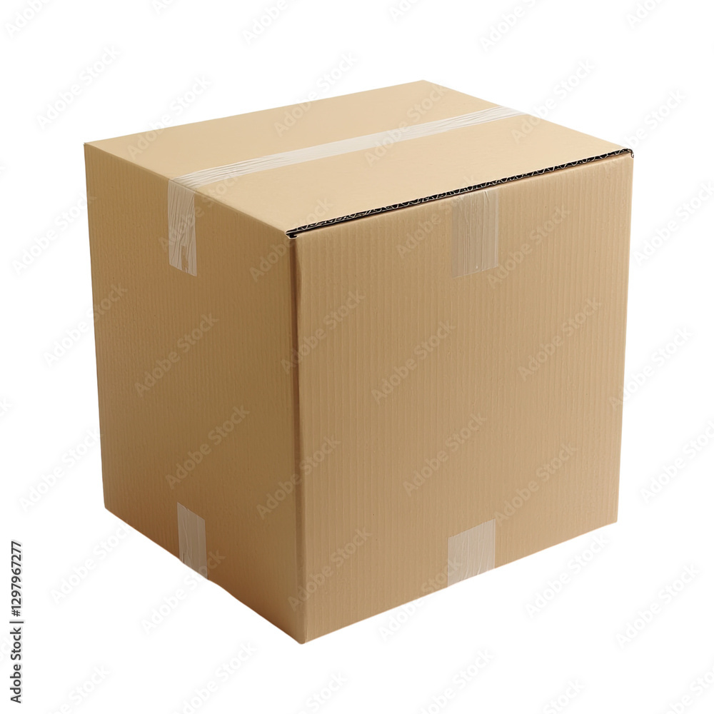 A cardboard box on a transparent background A cardboard box on a transparent background