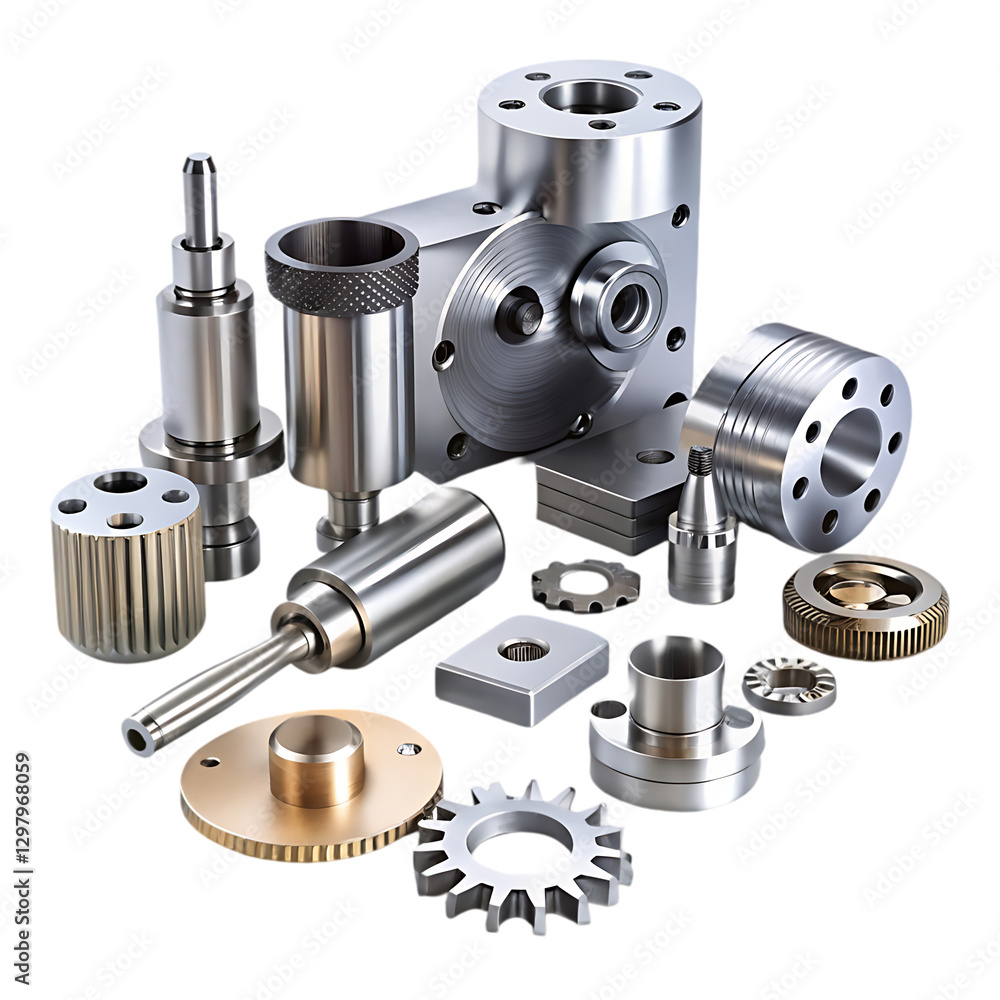 Fototapeta premium CNC milling machine parts