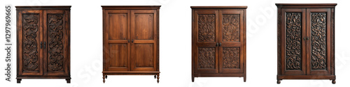 Exquisitely Carved Ornamental Wooden Cabinets with Intricate Designs for Luxurious Home Interiors