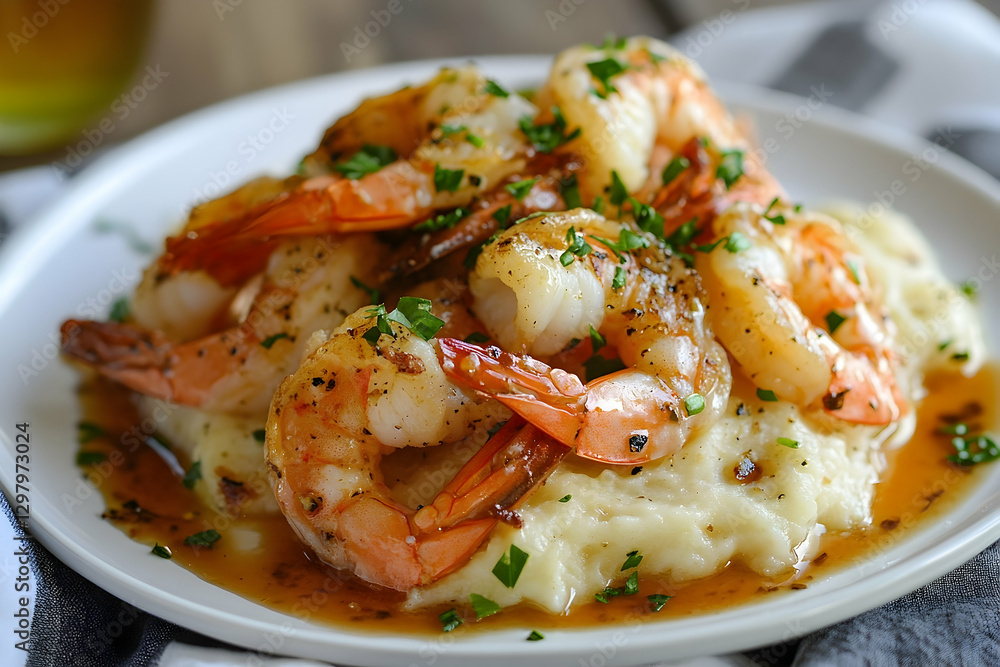 Delicious Shrimp and Grits, A Southern Comfort Food Delight Presentation Delicious Shrimp and Grits, A Southern Comfort Food Delight Presentation