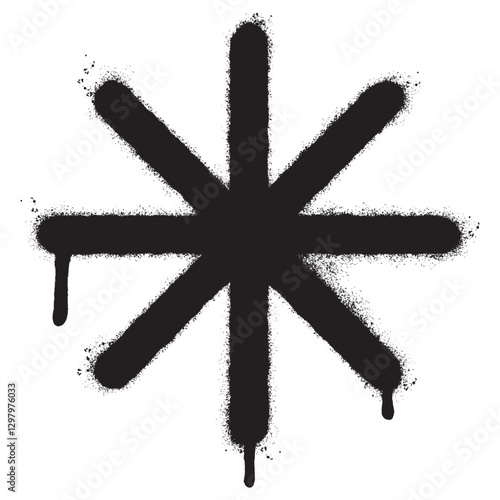 Spray Painted Graffiti asterisk icon isolated on white background. vector illustration.