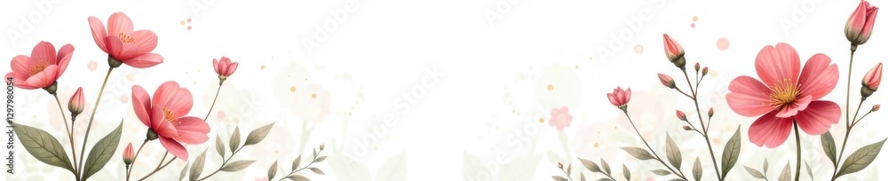 Fototapeta premium Minimalist floral illustrations on a clean white background , vector, white, floral