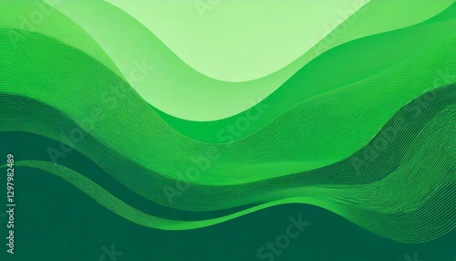 green abstract background with curve pattern
