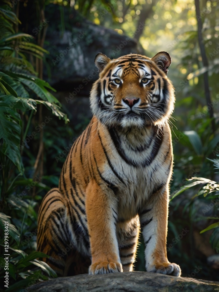 Obraz premium tiger, animal, cat, wildlife, feline, wild, zoo, nature, predator, mammal, stripes, bengal, carnivore, jungle, siberian, hunter, big, big cat, safari, bengal tiger, dangerous, fur, wildcat, stripe, be