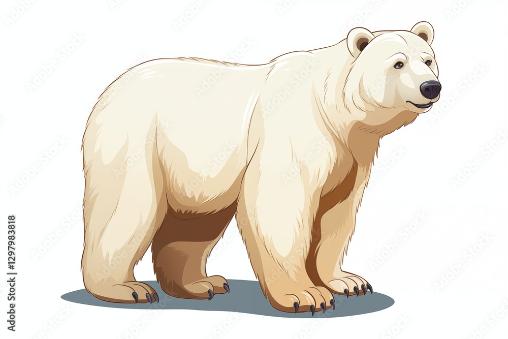 Fototapeta premium cartoon style bear white background generative ai