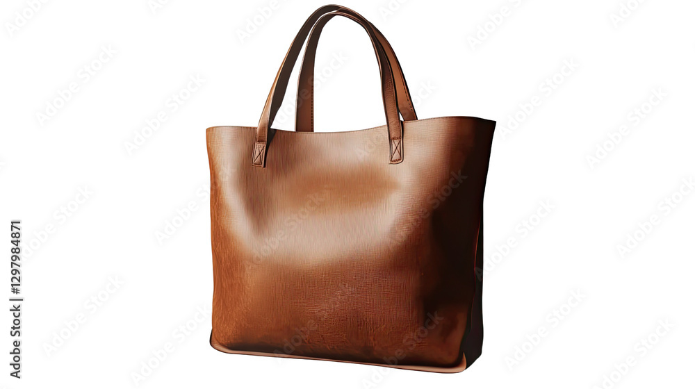 Elevated Elegance: A refined tote bag, crafted from premium leather in a rich tan hue, presented with simplicity. Elevated Elegance: A refined tote bag, crafted from premium leather in a rich tan hue, presented with simplicity.